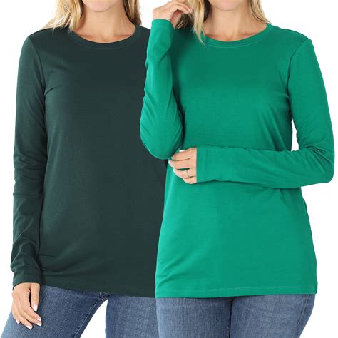 Women's Green Long Sleeve Shirts 